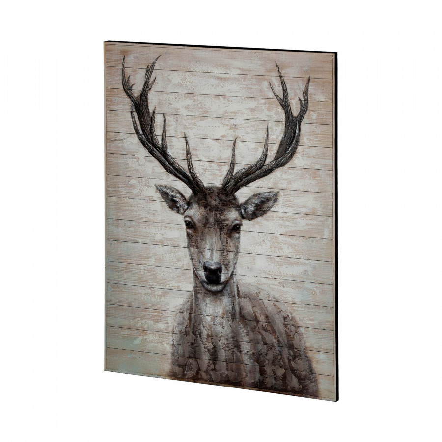 Mercana White Tail II 48x60 Deer Original Hand Painted on Wood Oil Painting