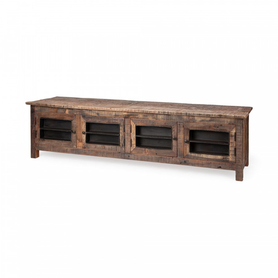 Mercana - Wilton Media Console in Rustic, Wood/Metal
