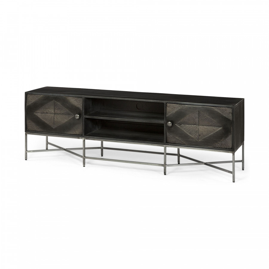 Mercana - Hogarth Media Console in Dark Brown, Wood