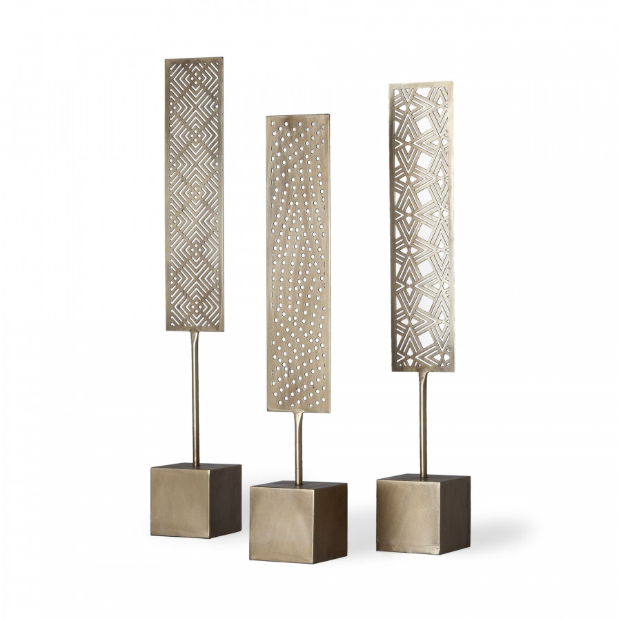 Mercana - Arondale 4L x 12W Gold Cutout Decorative Objects (Set of 3)