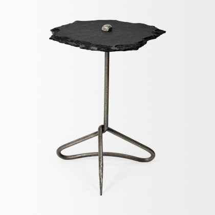 Mercana Pinera Accent Table - Black, Metal