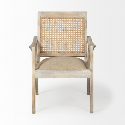 Mercana - Teryn Accent Chair in Beige, Solid Wood