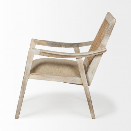 Mercana - Teryn Accent Chair in Beige, Solid Wood