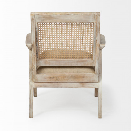 Mercana - Teryn Accent Chair in Beige, Solid Wood