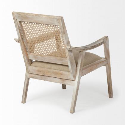 Mercana - Teryn Accent Chair in Beige, Solid Wood