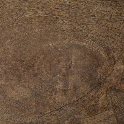 Mercana - Maddox Medium Brown Wood with Black Metal U-shaped End/Side Table