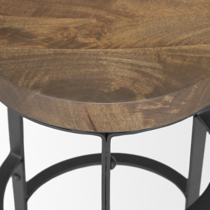 Mercana - Neo Wood Seat Bar/Counter Stool in Black, Solid Wood