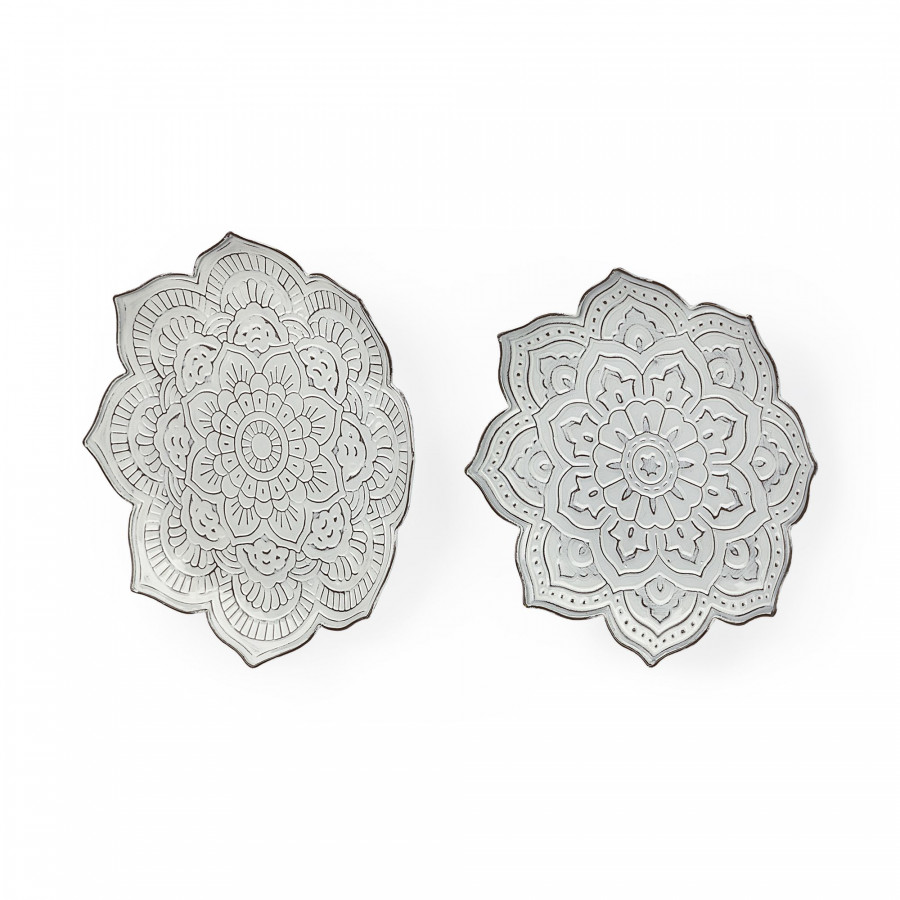 Mercana - Miranda Stamped Metal Lotus Flower Wall Decor (Set of 2)