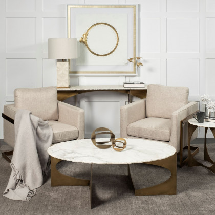 Mercana - Rupert Accent Chair in Cream, Linen