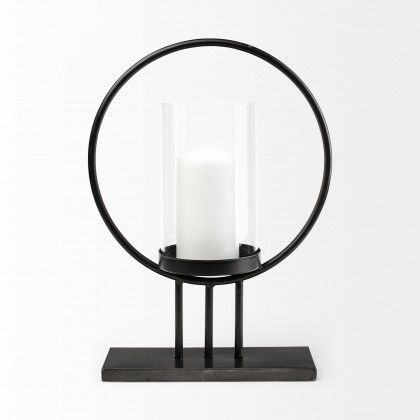Mercana - Saturn Candle Holder in Black/White, Metal
