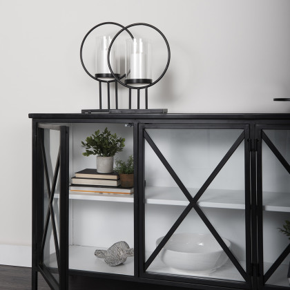 Mercana - Saturn Candle Holder in Black/White, Metal