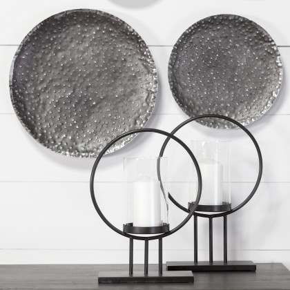 Mercana - Saturn Candle Holder in Black/White, Metal