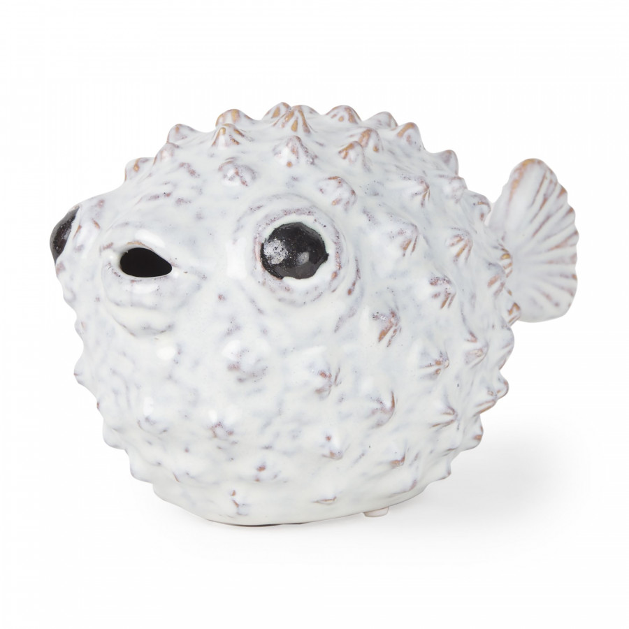 Mercana Spike II Large 10L x 6W Ceramic Puffer Fish - White