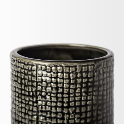 Mercana Kona Vase - Black/Gold, H10"