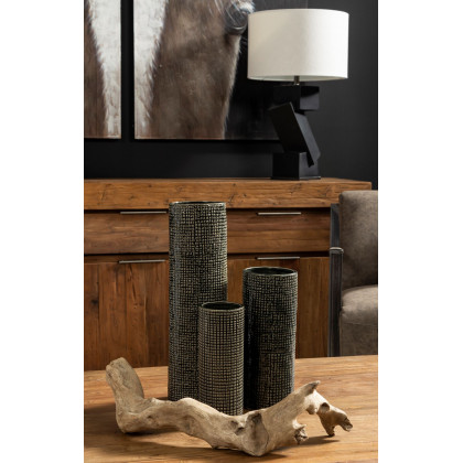 Mercana Kona Vase - Black/Gold, H10"