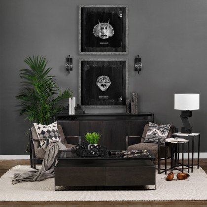 Mercana Kona Vase - Black/Gold, H10"