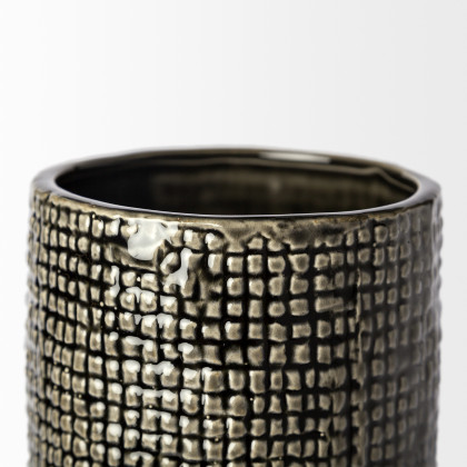 Mercana Kona Vase - Black/Gold, H15"