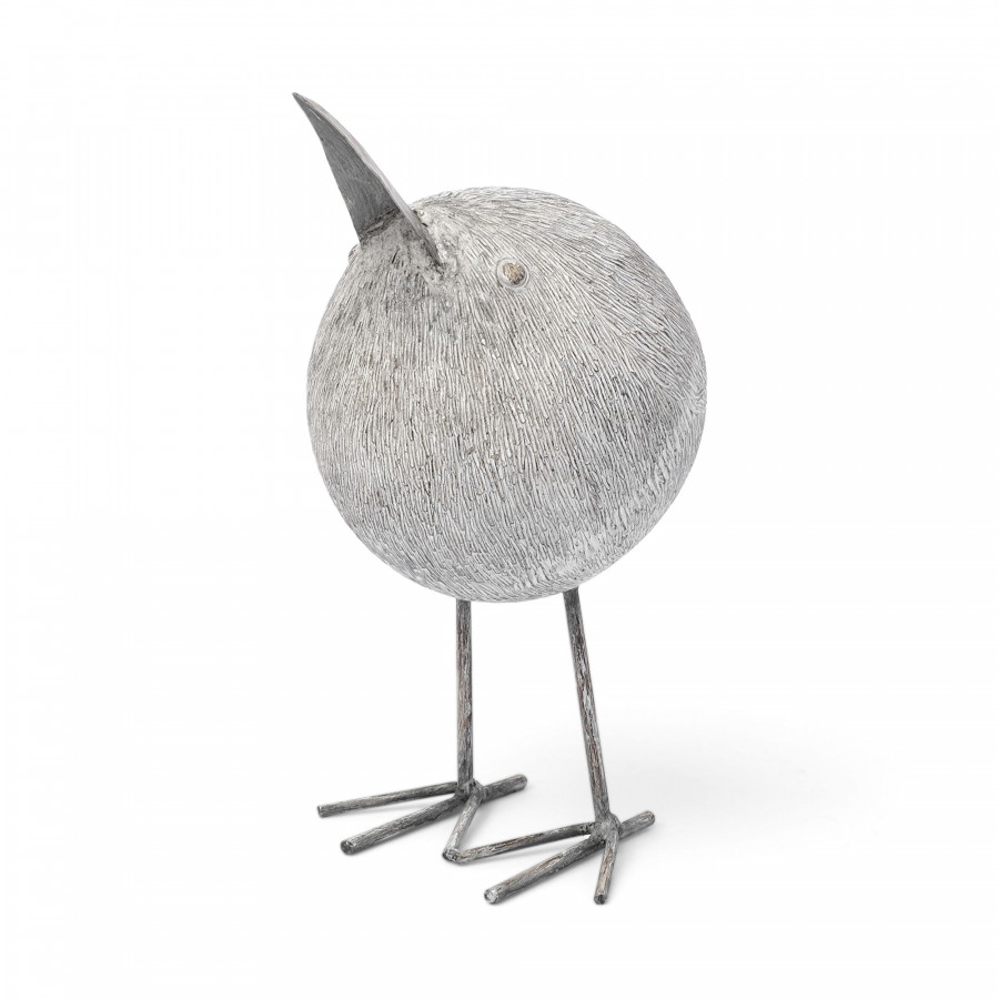 Mercana Snipe I 6L x 6W Resin Bird Ornament with Metal Feet - White