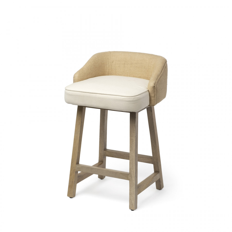 Mercana Monmouth Upholstered Seat Bar/Counter Stool - Cream, H30"