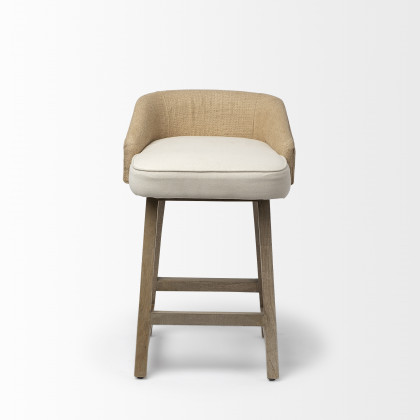 Mercana Monmouth Upholstered Seat Bar/Counter Stool - Cream, H30"