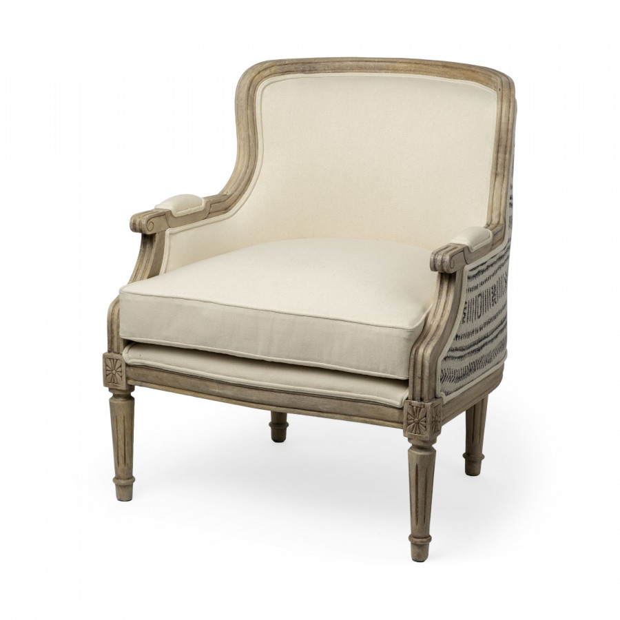 Mercana - Elizabeth Accent Chair in Cream, Fabric