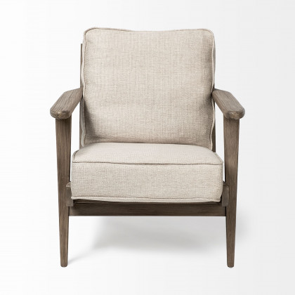 Mercana Olympus Upholstered Accent Chair - Beige, Wood