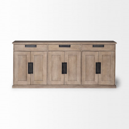Mercana Braxton III 3 Drawers/6 Doors Sideboard - Natural, Wood