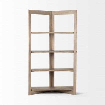 Mercana - Turnbull I Light Brown Wood 4 Shelf Shelving Unit