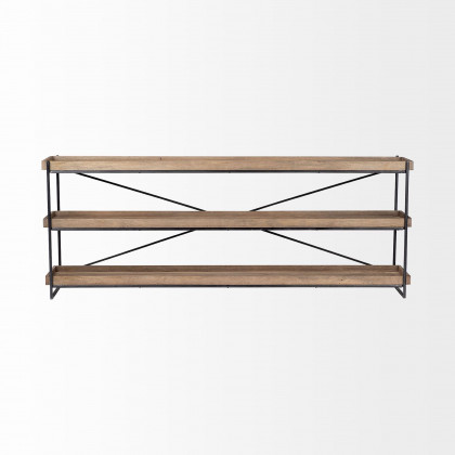 Mercana Trey Console Table with Glass - Brown