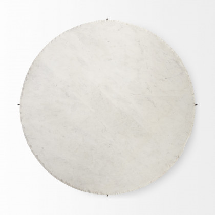 Mercana Reinhold Round Coffee Table - White, Stone