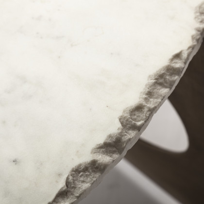 Mercana Reinhold Round Coffee Table - White, Stone