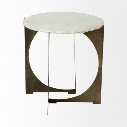 Mercana Reinhold Round End Table - White