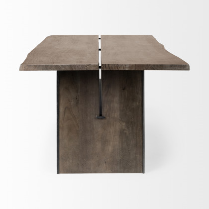 Mercana - Ledger Dining Table in Brown, Solid Wood