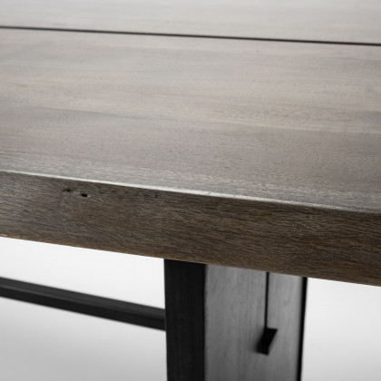 Mercana - Ledger Dining Table in Brown, Solid Wood