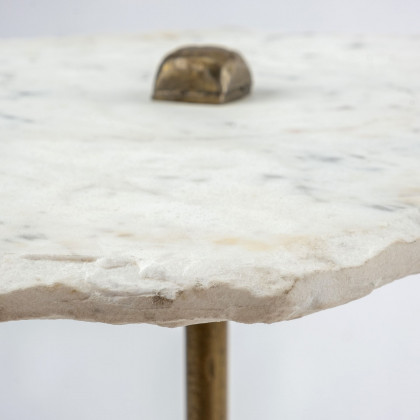 Mercana Pinera Accent Table - White, Metal