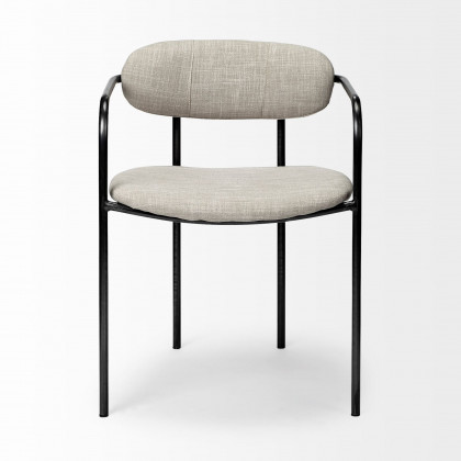 Mercana Parker Dining Chair - Beige/Gunmetal