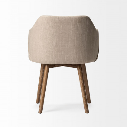 Mercana Ronald Square Arms Dining Chair - Brown, Wood