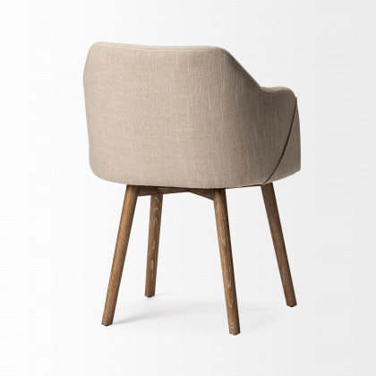 Mercana Ronald Square Arms Dining Chair - Brown, Wood