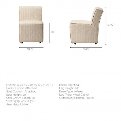 Mercana Damon Dining Chair - Beige