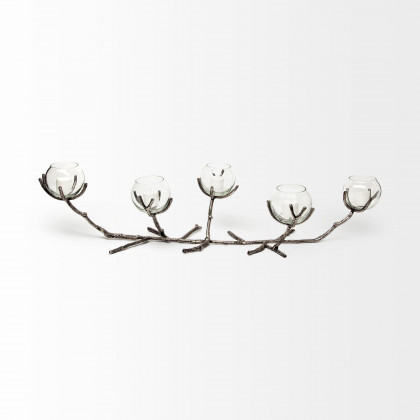 Mercana Vine Candle Holder - Silver, Metal