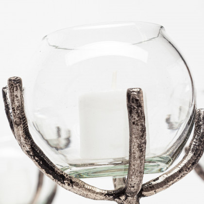 Mercana Vine Candle Holder - Silver, Metal