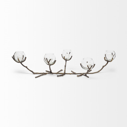 Mercana Vine Candle Holder - Brown, Metal