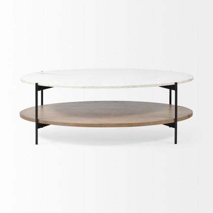 Mercana Larkin Oval Coffee Table - Brown, Wood