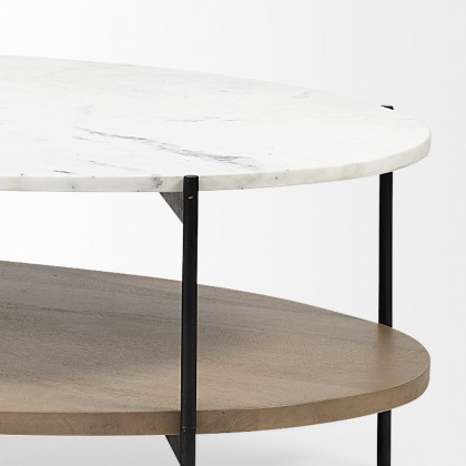 Mercana Larkin Oval Coffee Table - Brown, Wood