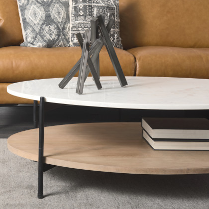 Mercana Larkin Oval Coffee Table - Brown, Wood