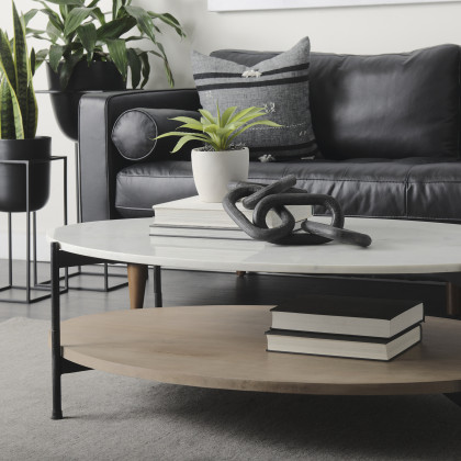 Mercana Larkin Oval Coffee Table - Brown, Wood