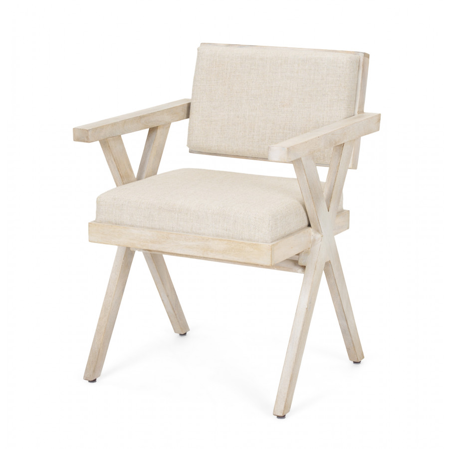 Mercana Topanga Dining Chair - Cream, Wood