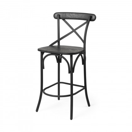 Mercana Etienne Wood Seat Bar/Counter Stool
