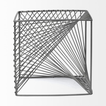 Mercana Risley Square Object - Gray, Metal