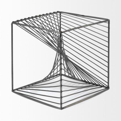 Mercana Risley Square Object - Gray, Metal